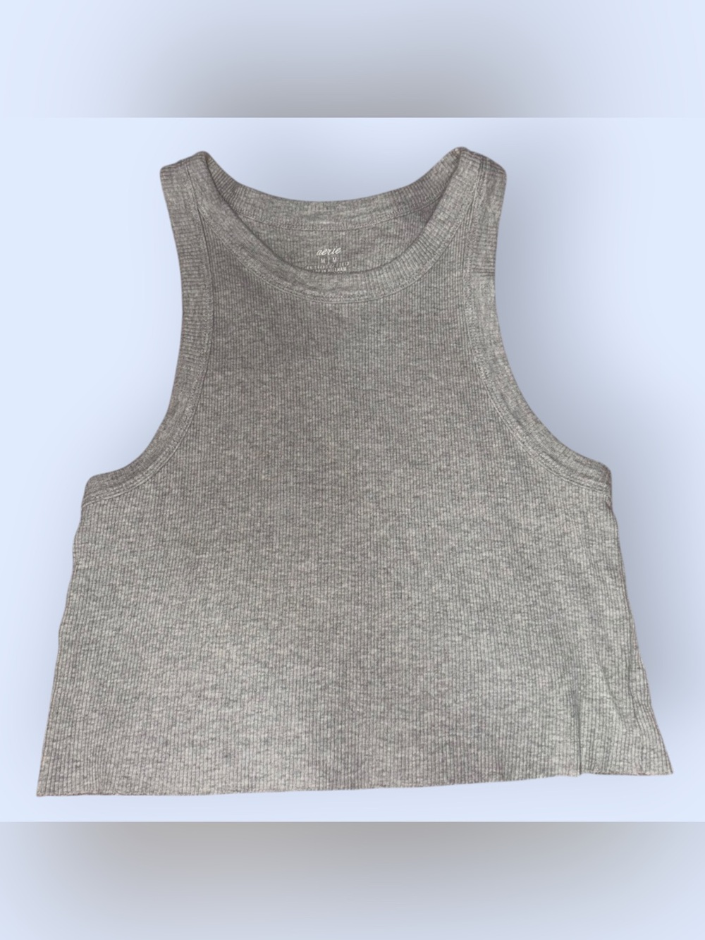 aerie Heather Gray Ribbed Crop Tank